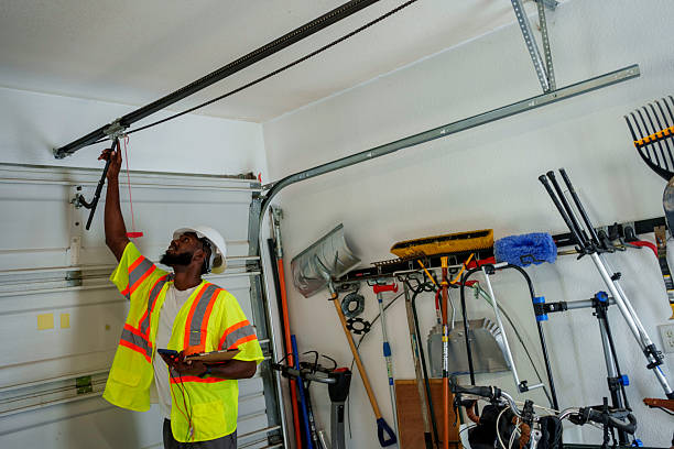Professional Garage Door Installation technician working in Jackson County County, MS